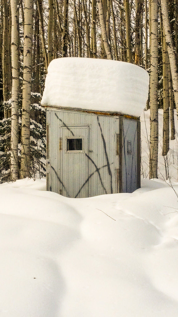 Hunting stand (hide) in northern Alberta, Canada